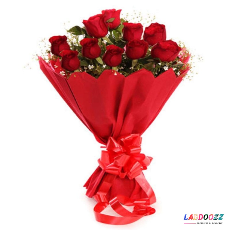 Fresh Flower Bouquet Red Roses Bunch of 08